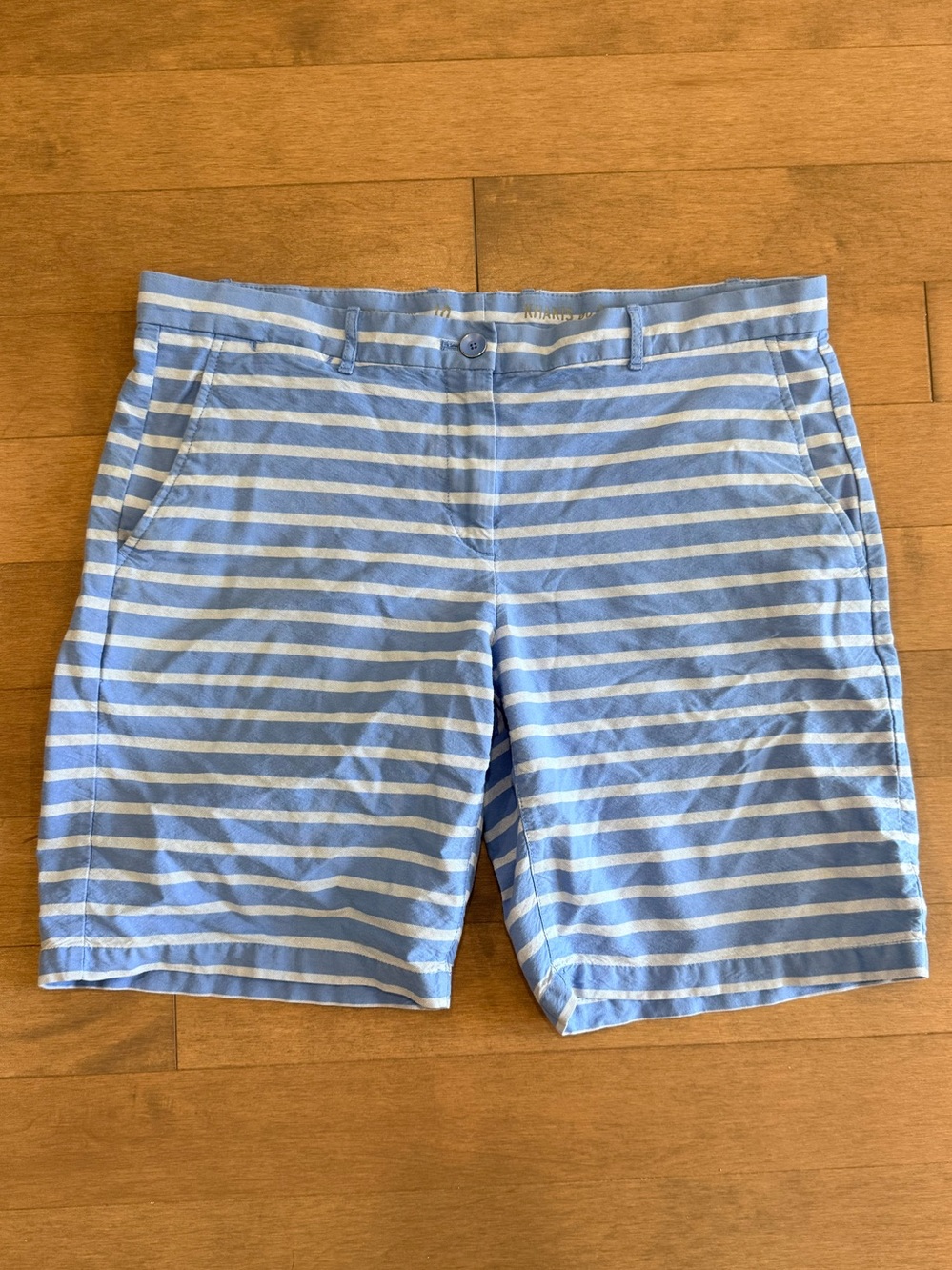 GAP Khakis Boyfriend Roll-Up Striped Shorts Size 10